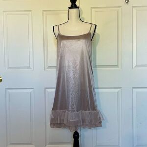 Melody Champagne Lace Hem Slip, size Large